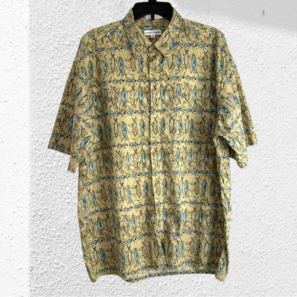 Vintage Pierre Cardin Men’s Shirt XL  100% Cotton Abstract Bohemian Menswear - Picture 6 of 8